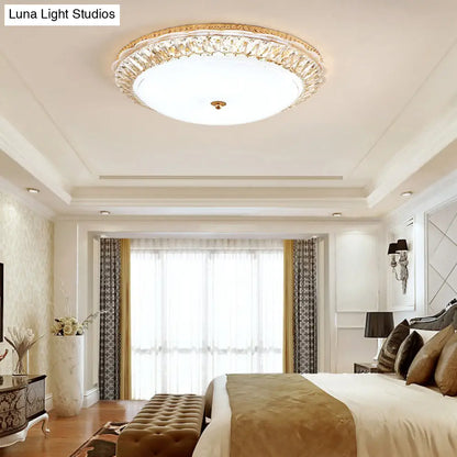 Lámpara de techo LED contemporánea DecorBites™ de montaje empotrado con pantalla de cristal opalino y detalles de cristal - 12"/16" Oro