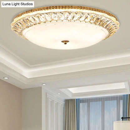 Lámpara de techo LED contemporánea DecorBites™ de montaje empotrado con pantalla de cristal opalino y detalles de cristal - 12"/16" Oro