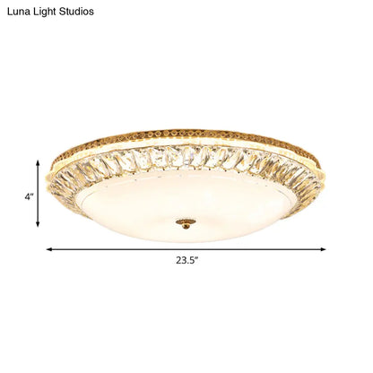 Lámpara de techo LED contemporánea DecorBites™ de montaje empotrado con pantalla de cristal opalino y detalles de cristal - 12"/16" Oro