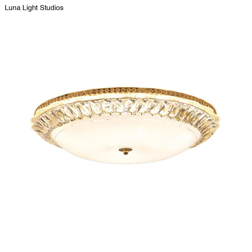 Lámpara de techo LED contemporánea DecorBites™ de montaje empotrado con pantalla de cristal opalino y detalles de cristal - 12"/16" Oro