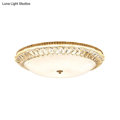 Lámpara de techo LED contemporánea DecorBites™ de montaje empotrado con pantalla de cristal opalino y detalles de cristal - 12"/16" Oro