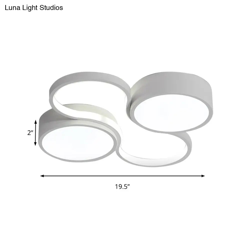 Lámpara de techo LED contemporánea DecorBites™ - Diseño circular blanco y negro - 49,5 cm/60 cm de ancho - Pantalla acrílica - Luz cálida/blanca - Iluminación de techo para dormitorio