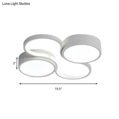 Lámpara de techo LED contemporánea DecorBites™ - Diseño circular blanco y negro - 49,5 cm/60 cm de ancho - Pantalla acrílica - Luz cálida/blanca - Iluminación de techo para dormitorio
