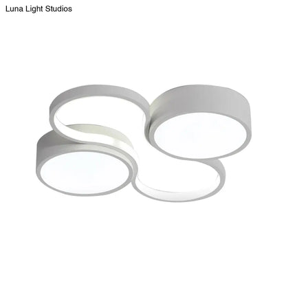 Lámpara de techo LED contemporánea DecorBites™ - Diseño circular blanco y negro - 49,5 cm/60 cm de ancho - Pantalla acrílica - Luz cálida/blanca - Iluminación de techo para dormitorio
