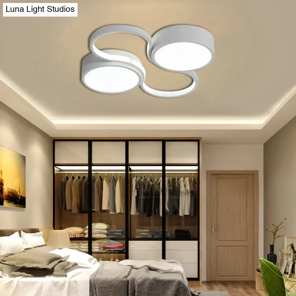 Lámpara de techo LED contemporánea DecorBites™ - Diseño circular blanco y negro - 49,5 cm/60 cm de ancho - Pantalla acrílica - Luz cálida/blanca - Iluminación de techo para dormitorio