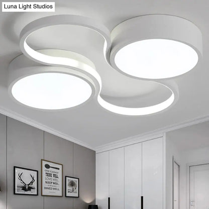 Lámpara de techo LED contemporánea DecorBites™ - Diseño circular blanco y negro - 49,5 cm/60 cm de ancho - Pantalla acrílica - Luz cálida/blanca - Iluminación de techo para dormitorio