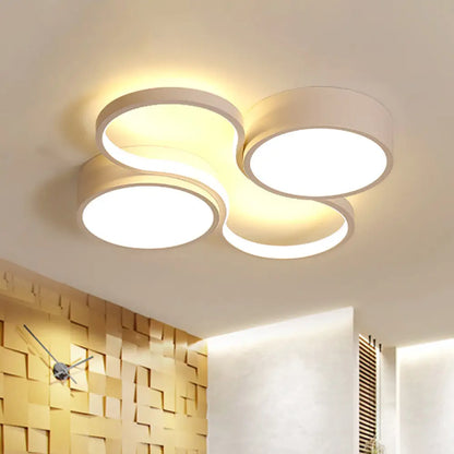 Lámpara de techo LED contemporánea DecorBites™ - Diseño circular blanco y negro - 49,5 cm/60 cm de ancho - Pantalla acrílica - Luz cálida/blanca - Iluminación de techo para dormitorio