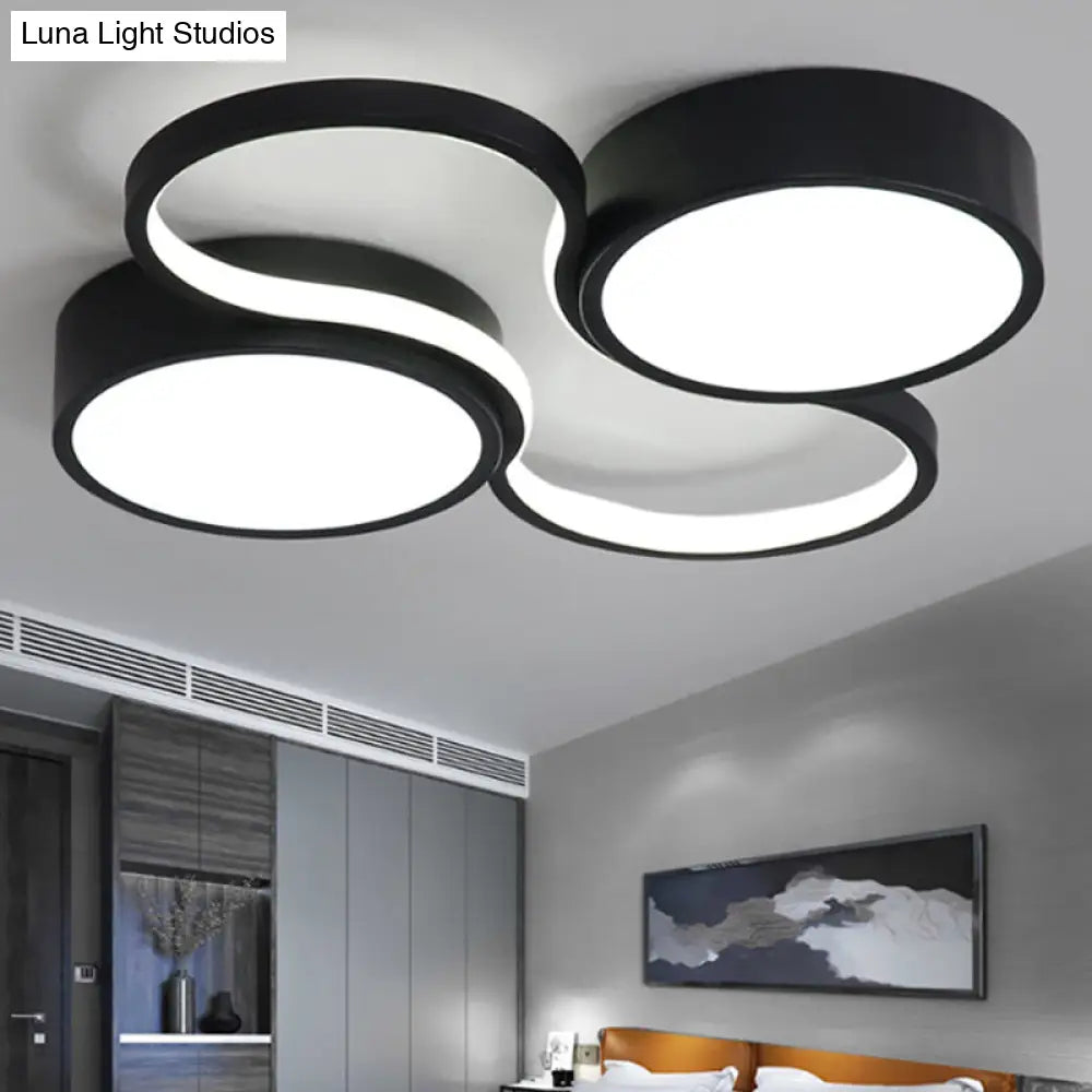 Lámpara de techo LED contemporánea DecorBites™ - Diseño circular blanco y negro - 49,5 cm/60 cm de ancho - Pantalla acrílica - Luz cálida/blanca - Iluminación de techo para dormitorio