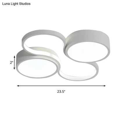 Lámpara de techo LED contemporánea DecorBites™ - Diseño circular blanco y negro - 49,5 cm/60 cm de ancho - Pantalla acrílica - Luz cálida/blanca - Iluminación de techo para dormitorio
