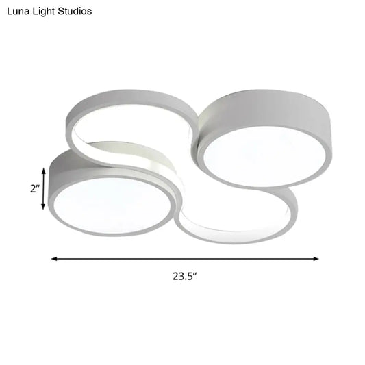 Lámpara de techo LED contemporánea DecorBites™ - Diseño circular blanco y negro - 49,5 cm/60 cm de ancho - Pantalla acrílica - Luz cálida/blanca - Iluminación de techo para dormitorio