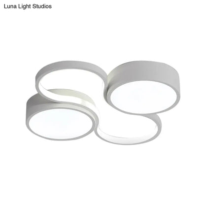 Lámpara de techo LED contemporánea DecorBites™ - Diseño circular blanco y negro - 49,5 cm/60 cm de ancho - Pantalla acrílica - Luz cálida/blanca - Iluminación de techo para dormitorio