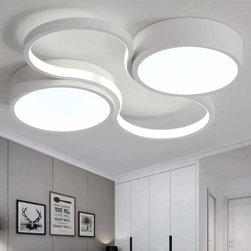 Lámpara de techo LED contemporánea DecorBites™ - Diseño circular blanco y negro - 49,5 cm/60 cm de ancho - Pantalla acrílica - Luz cálida/blanca - Iluminación de techo para dormitorio