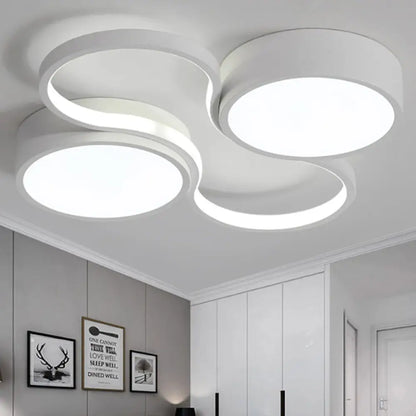 Lámpara de techo LED contemporánea DecorBites™ - Diseño circular blanco y negro - 49,5 cm/60 cm de ancho - Pantalla acrílica - Luz cálida/blanca - Iluminación de techo para dormitorio