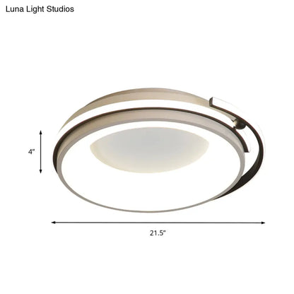 DecorBites™ Contemporary LED Flush Mount Light for Living Room - Round Acrylic Shade, Black/Grey Finish, Warm/White/Neutral Lighting, 12.5"/16"/21.5" Wide