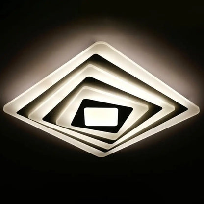 DecorBites™ DecorBites™ Contemporary LED Flush Mount Light for Living Rooms - White Acrylic Finish