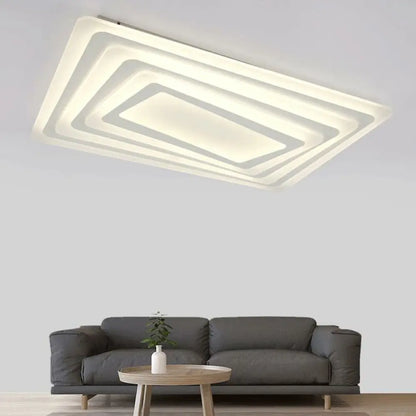 DecorBites™ DecorBites™ Contemporary LED Flush Mount Light for Living Rooms - White Acrylic Finish