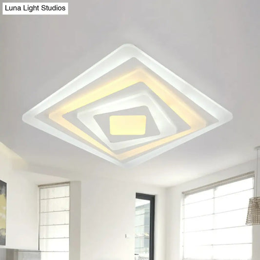 DecorBites™ DecorBites™ Contemporary LED Flush Mount Light for Living Rooms - White Acrylic Finish