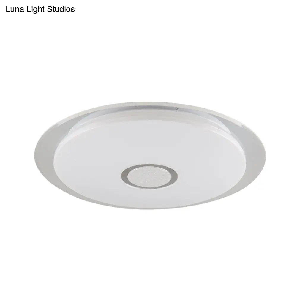DecorBites™ DecorBites™ Contemporary LED Flush Mount Light in White/Natural for Living Room