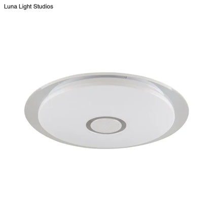DecorBites™ DecorBites™ Contemporary LED Flush Mount Light in White/Natural for Living Room