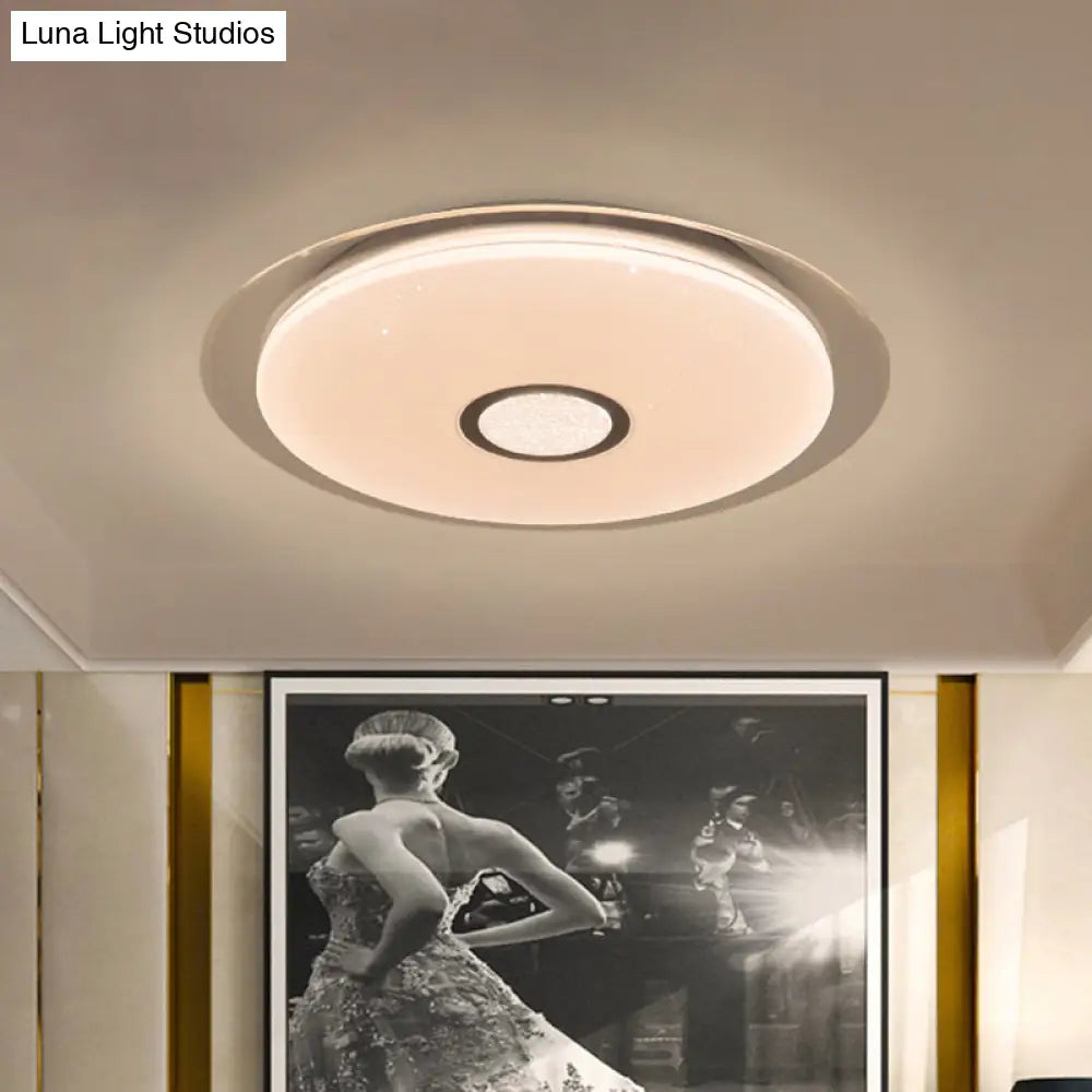 DecorBites™ DecorBites™ Contemporary LED Flush Mount Light in White/Natural for Living Room