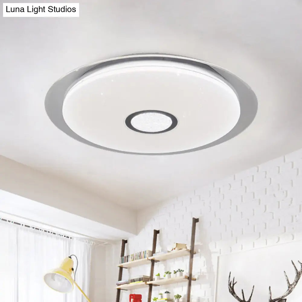 DecorBites™ DecorBites™ Contemporary LED Flush Mount Light in White/Natural for Living Room