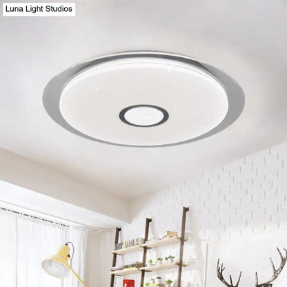 DecorBites™ DecorBites™ Contemporary LED Flush Mount Light in White/Natural for Living Room