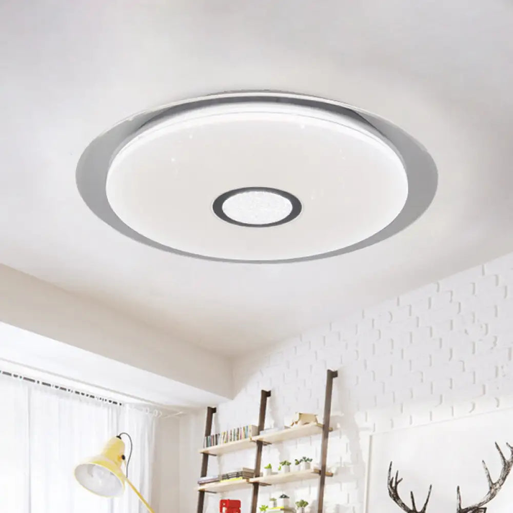 DecorBites™ DecorBites™ Contemporary LED Flush Mount Light in White/Natural for Living Room