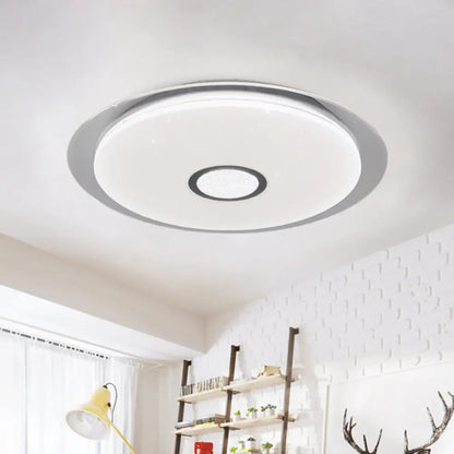 DecorBites™ DecorBites™ Contemporary LED Flush Mount Light in White/Natural for Living Room