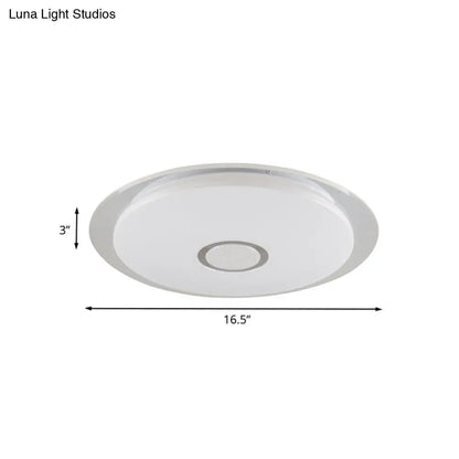 DecorBites™ DecorBites™ Contemporary LED Flush Mount Light in White/Natural for Living Room