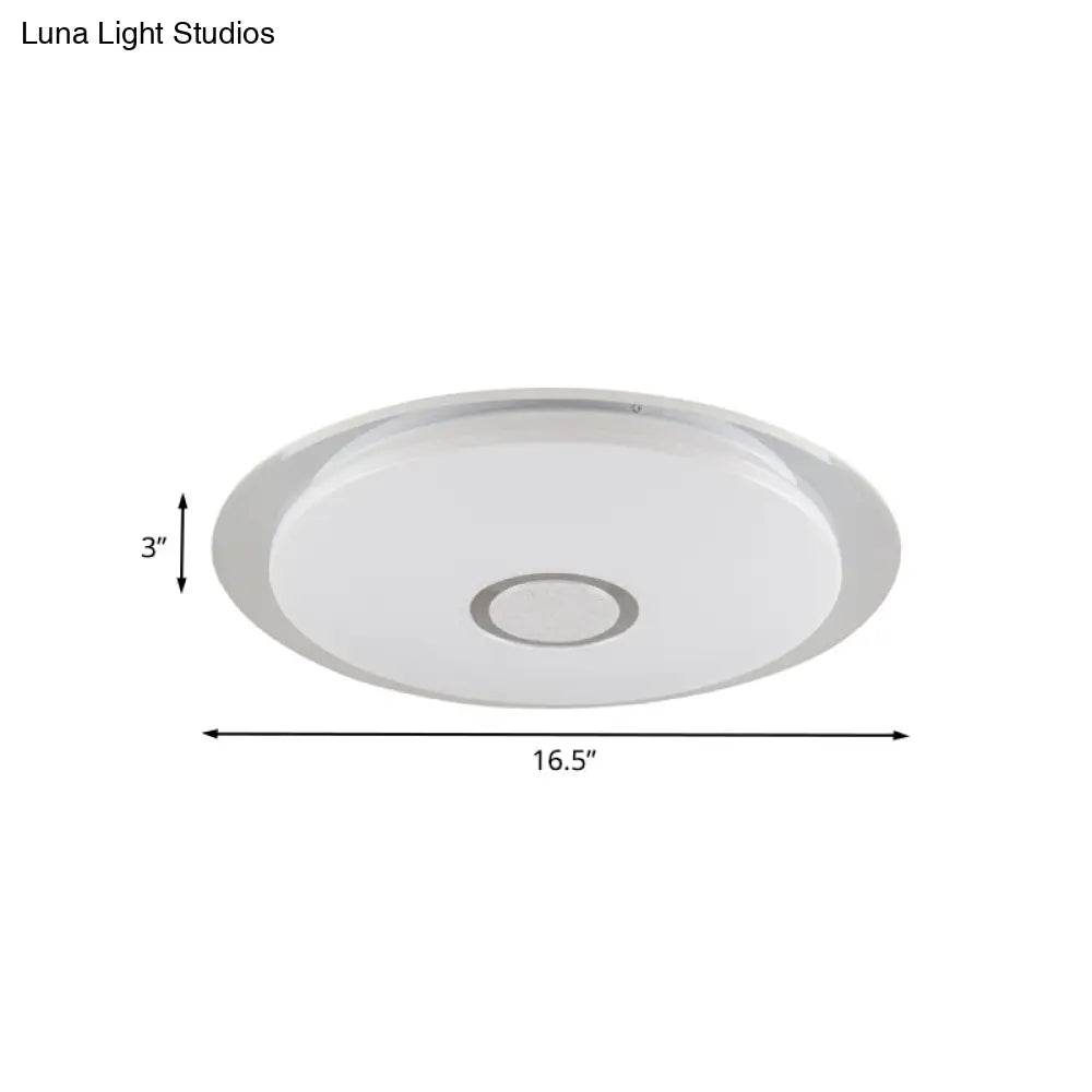 DecorBites™ DecorBites™ Contemporary LED Flush Mount Light in White/Natural for Living Room