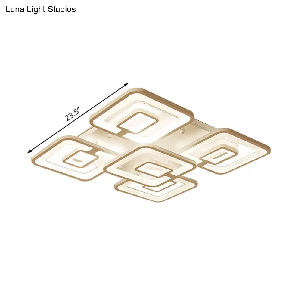 Lámpara de techo LED contemporánea DecorBites™ de montaje empotrado, blanca multicapa con pantalla acrílica en luz cálida/blanca/natural