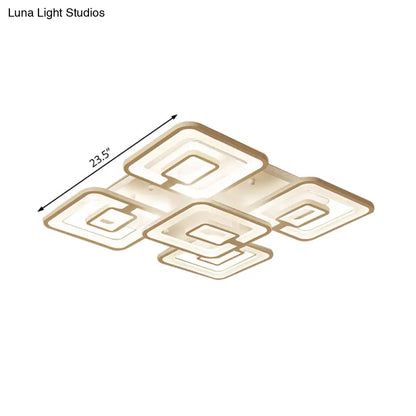 Lámpara de techo LED contemporánea DecorBites™ de montaje empotrado, blanca multicapa con pantalla acrílica en luz cálida/blanca/natural