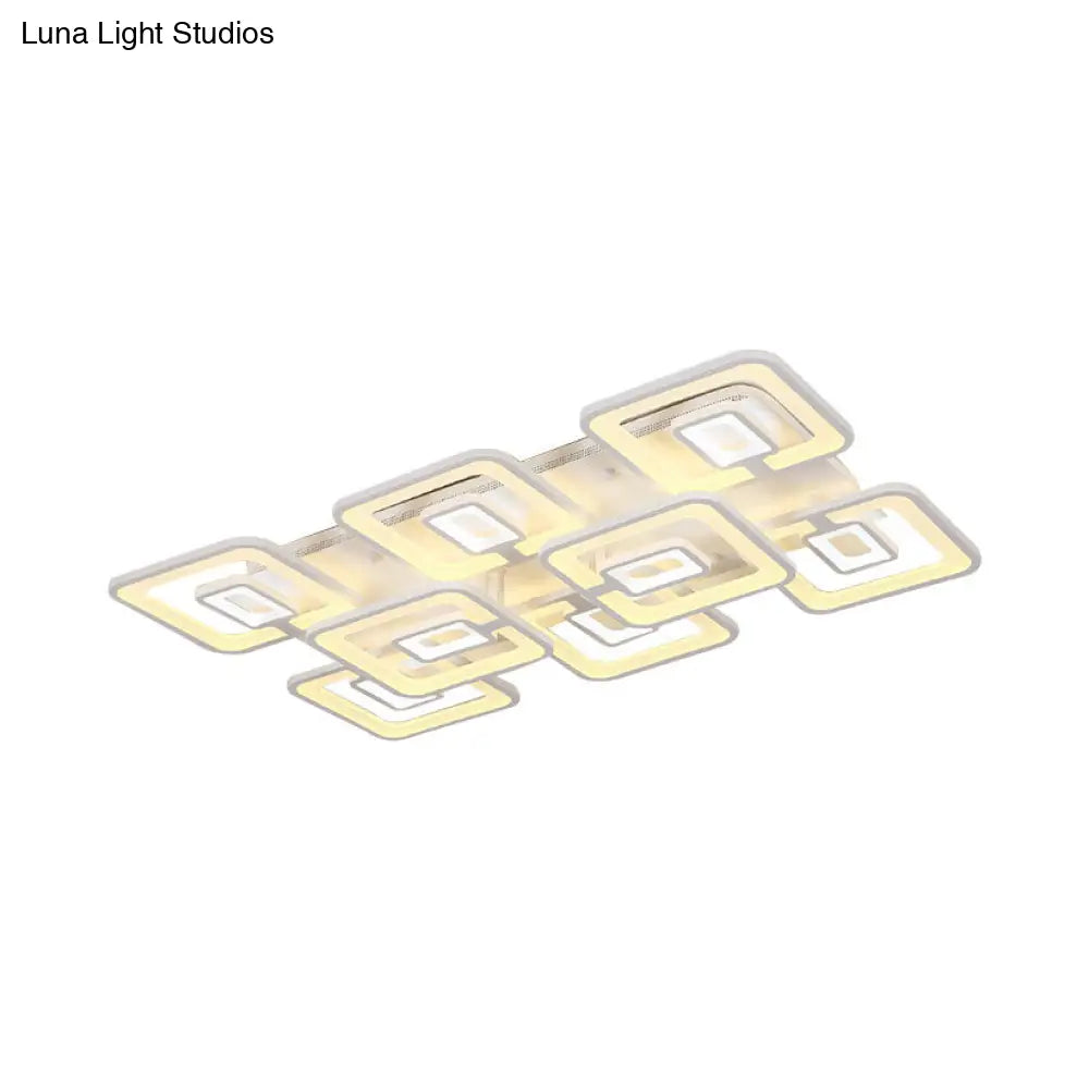 Lámpara de techo LED contemporánea DecorBites™ de montaje empotrado, blanca multicapa con pantalla acrílica en luz cálida/blanca/natural