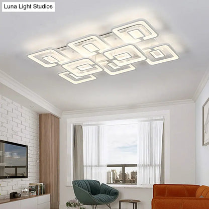 Lámpara de techo LED contemporánea DecorBites™ de montaje empotrado, blanca multicapa con pantalla acrílica en luz cálida/blanca/natural