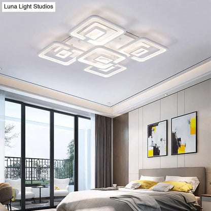 Lámpara de techo LED contemporánea DecorBites™ de montaje empotrado, blanca multicapa con pantalla acrílica en luz cálida/blanca/natural