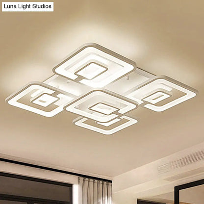 Lámpara de techo LED contemporánea DecorBites™ de montaje empotrado, blanca multicapa con pantalla acrílica en luz cálida/blanca/natural