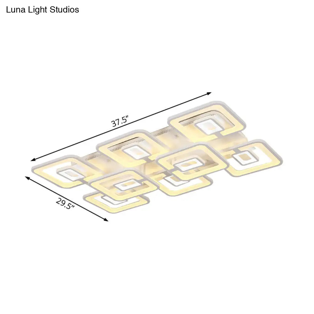 Lámpara de techo LED contemporánea DecorBites™ de montaje empotrado, blanca multicapa con pantalla acrílica en luz cálida/blanca/natural