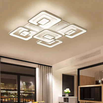 Lámpara de techo LED contemporánea DecorBites™ de montaje empotrado, blanca multicapa con pantalla acrílica en luz cálida/blanca/natural