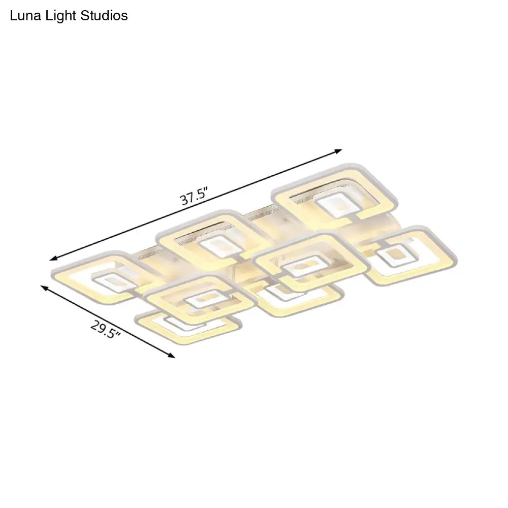 Lámpara de techo LED contemporánea DecorBites™ de montaje empotrado, blanca multicapa con pantalla acrílica en luz cálida/blanca/natural