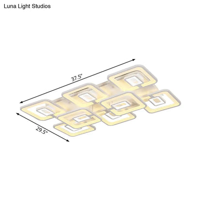 Lámpara de techo LED contemporánea DecorBites™ de montaje empotrado, blanca multicapa con pantalla acrílica en luz cálida/blanca/natural