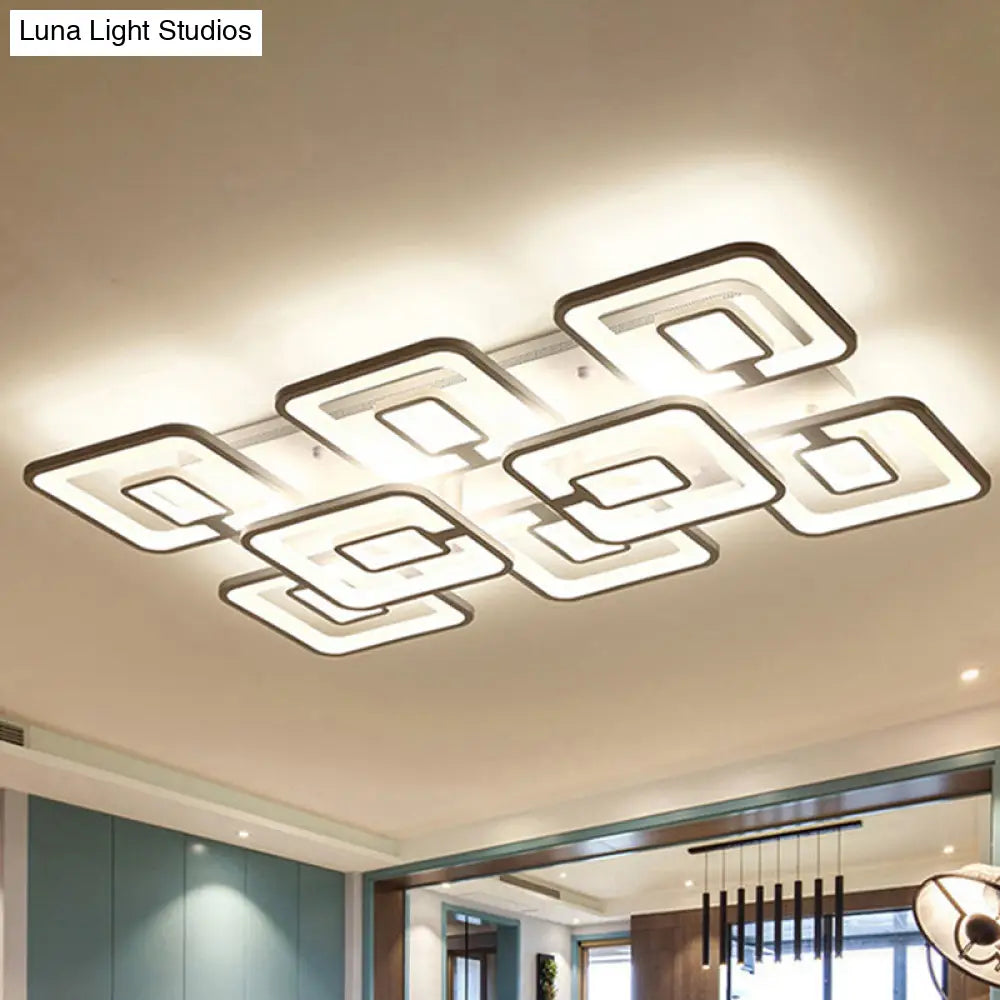 Lámpara de techo LED contemporánea DecorBites™ de montaje empotrado, blanca multicapa con pantalla acrílica en luz cálida/blanca/natural