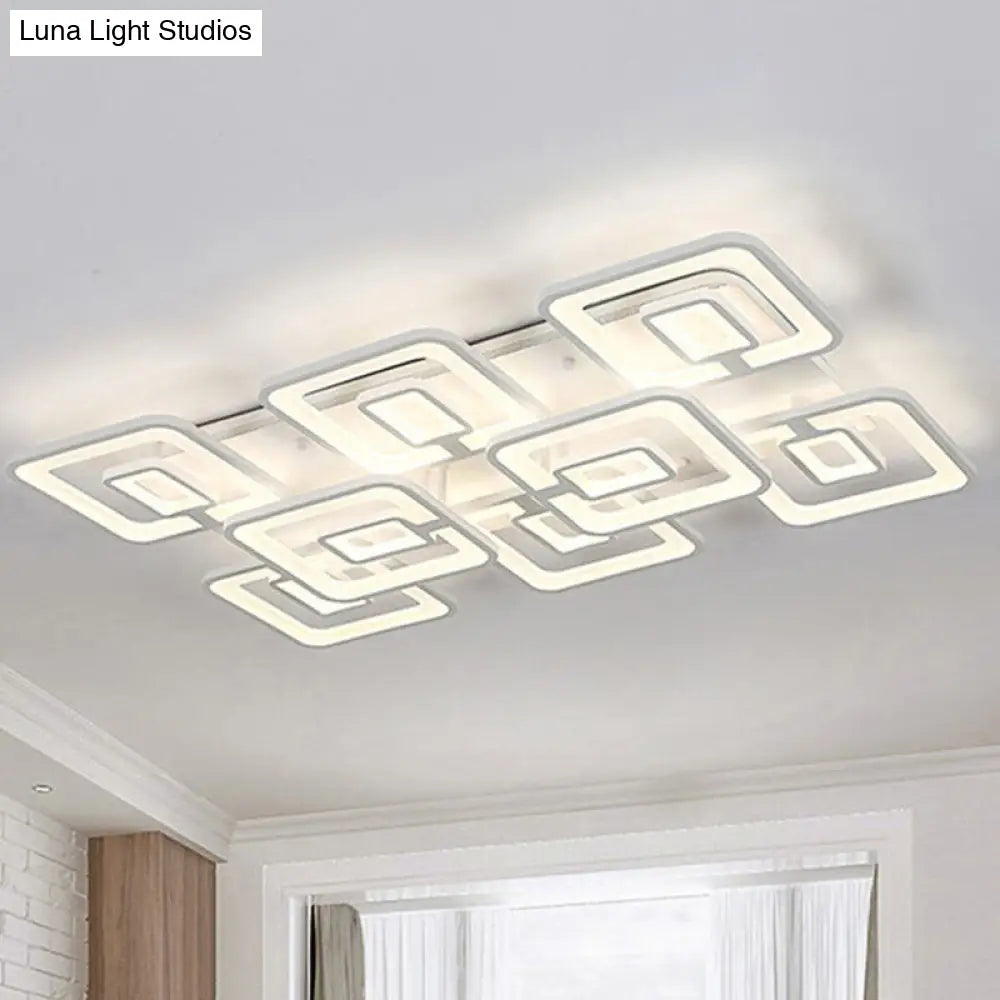 Lámpara de techo LED contemporánea DecorBites™ de montaje empotrado, blanca multicapa con pantalla acrílica en luz cálida/blanca/natural