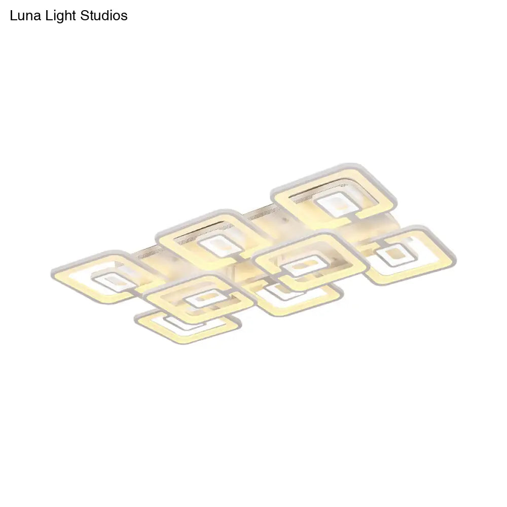 Lámpara de techo LED contemporánea DecorBites™ de montaje empotrado, blanca multicapa con pantalla acrílica en luz cálida/blanca/natural