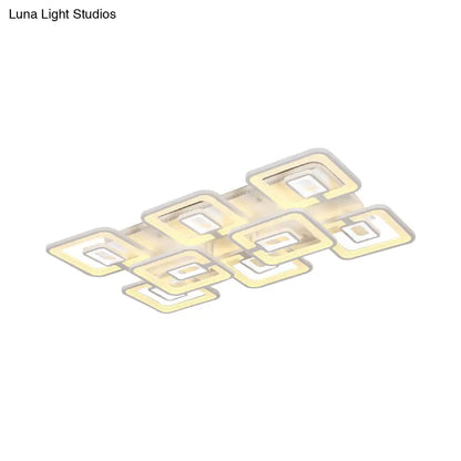 Lámpara de techo LED contemporánea DecorBites™ de montaje empotrado, blanca multicapa con pantalla acrílica en luz cálida/blanca/natural