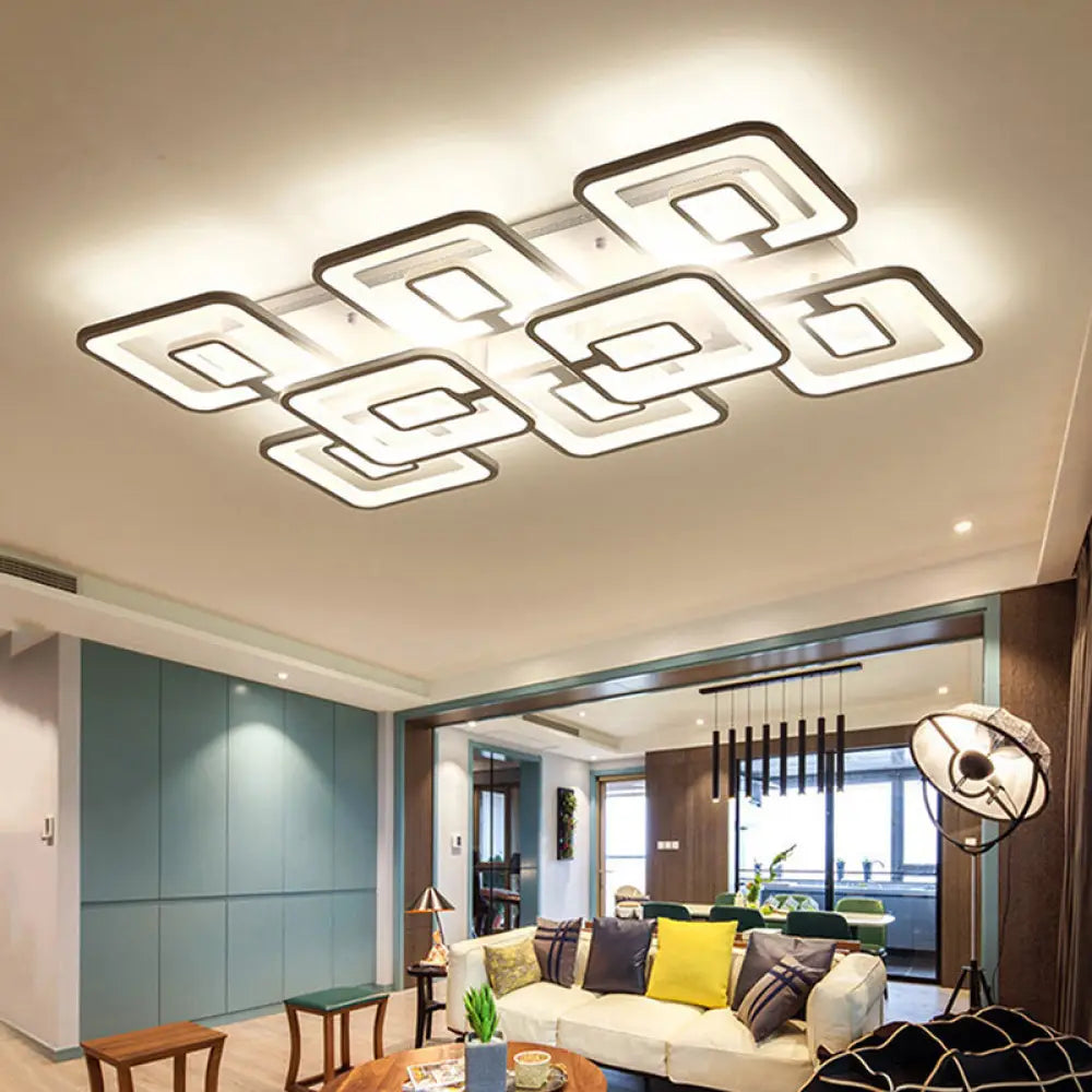 Lámpara de techo LED contemporánea DecorBites™ de montaje empotrado, blanca multicapa con pantalla acrílica en luz cálida/blanca/natural