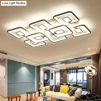 Lámpara de techo LED contemporánea DecorBites™ de montaje empotrado, blanca multicapa con pantalla acrílica en luz cálida/blanca/natural