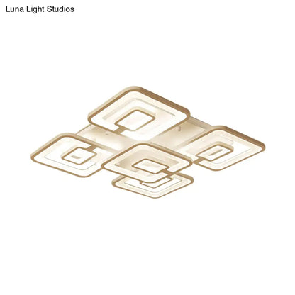 Lámpara de techo LED contemporánea DecorBites™ de montaje empotrado, blanca multicapa con pantalla acrílica en luz cálida/blanca/natural