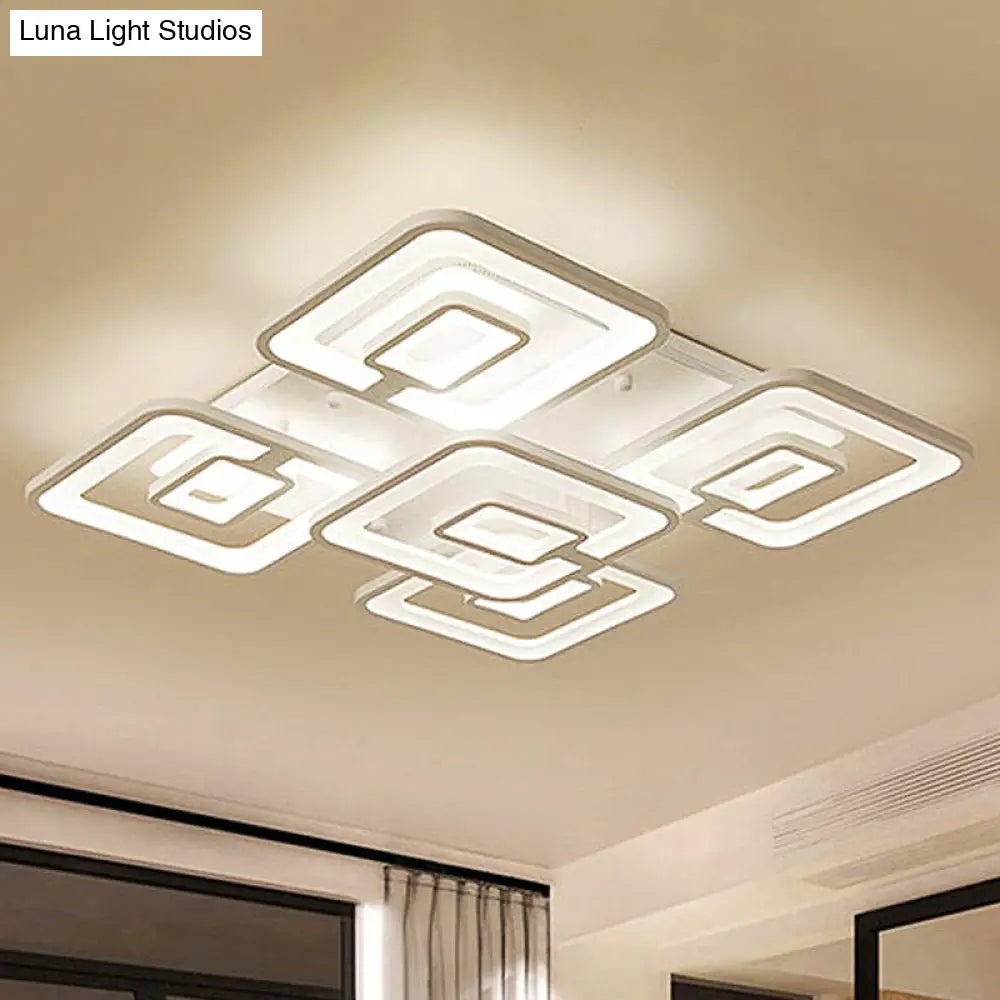 Lámpara de techo LED contemporánea DecorBites™ de montaje empotrado, blanca multicapa con pantalla acrílica en luz cálida/blanca/natural
