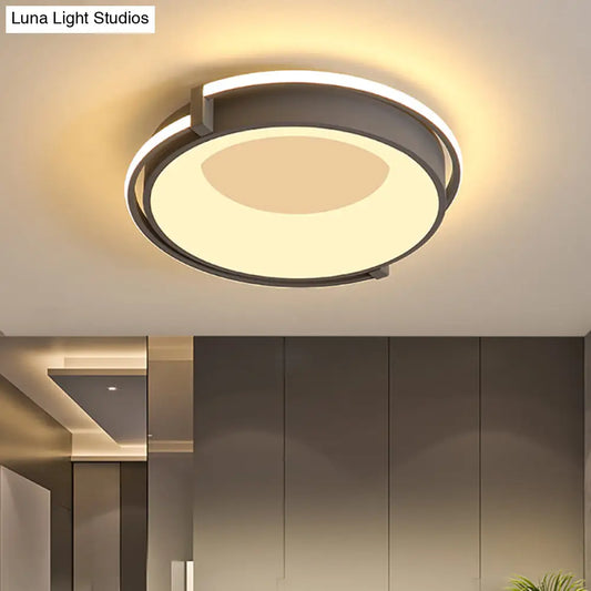 Lámpara de techo LED contemporánea DecorBites™ con aro negro/gris y pantalla acrílica en luz blanca/cálida/neutra - 12"/16"/19.5" de ancho