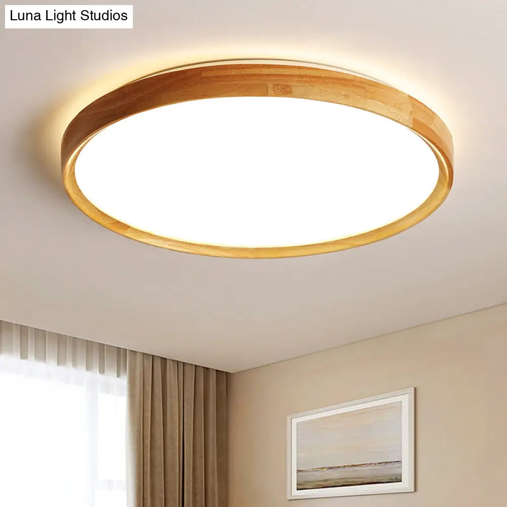 DecorBites™ DecorBites™ Contemporary LED Flush Mount Wooden Ceiling Light for Living Room